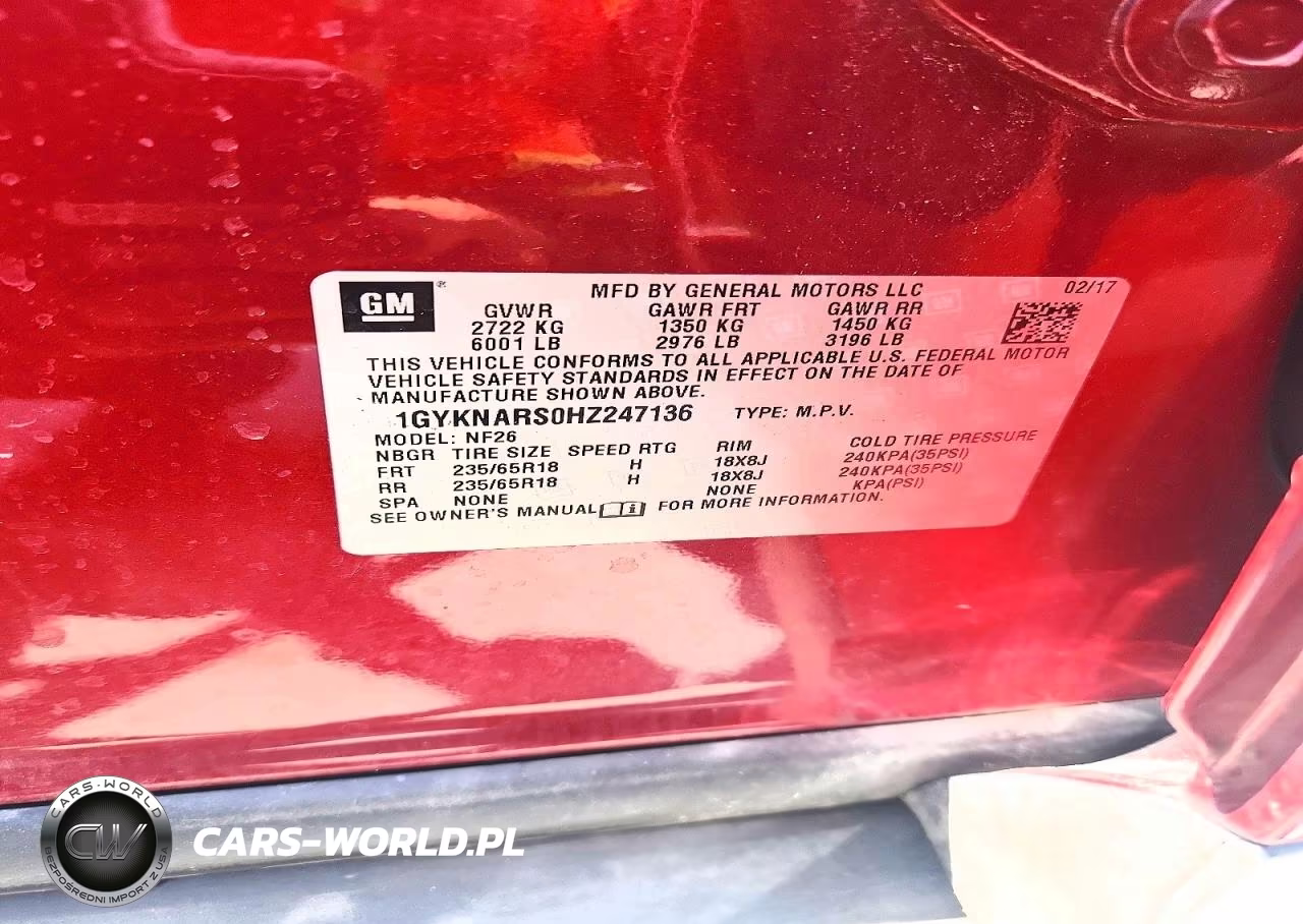 2017 Cadillac Xt5 VIN:1GYKNARS0HZ247136 - 14