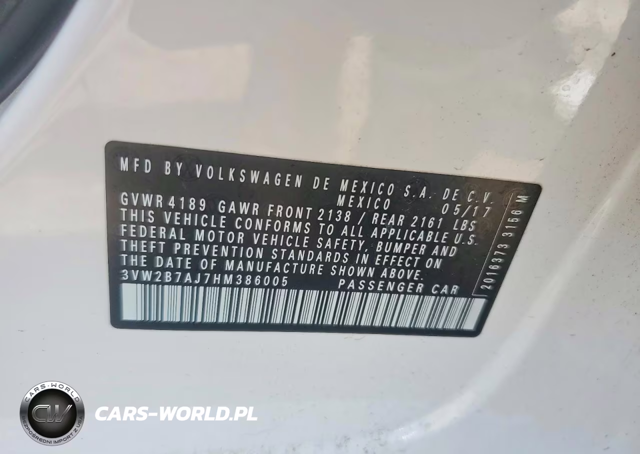 2017 Volkswagen Jetta S VIN:3VW2B7AJ7HM386005 - 12
