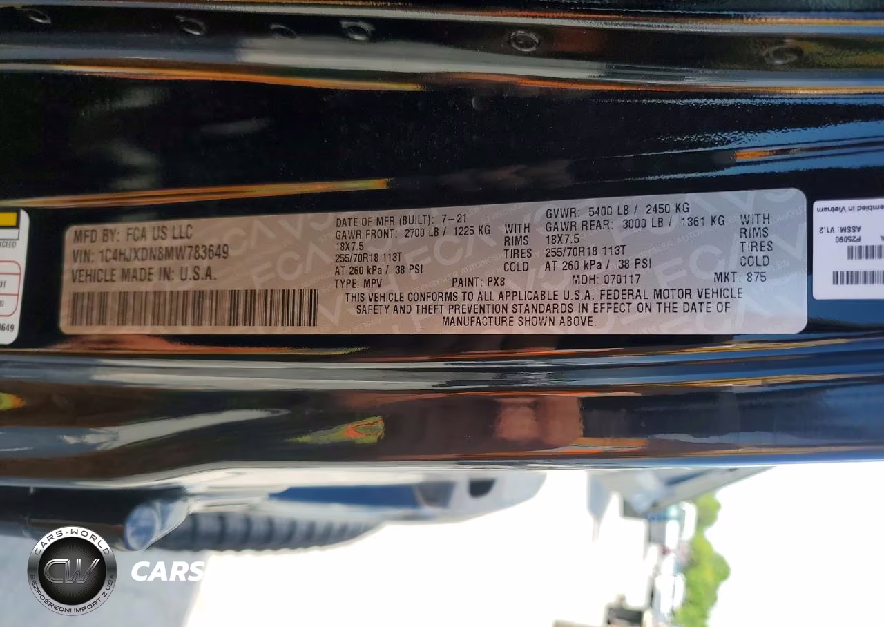 JEEP WRANGLER U VIN:1C4HJXDN8MW783649 - 14