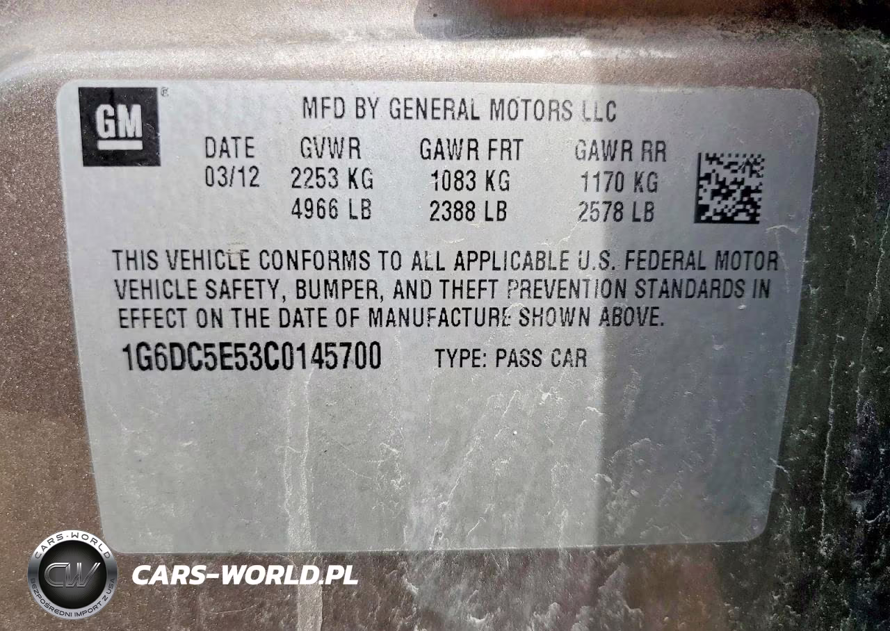2012 Cadillac Cts VIN:1G6DC5E53C0145700 - 12