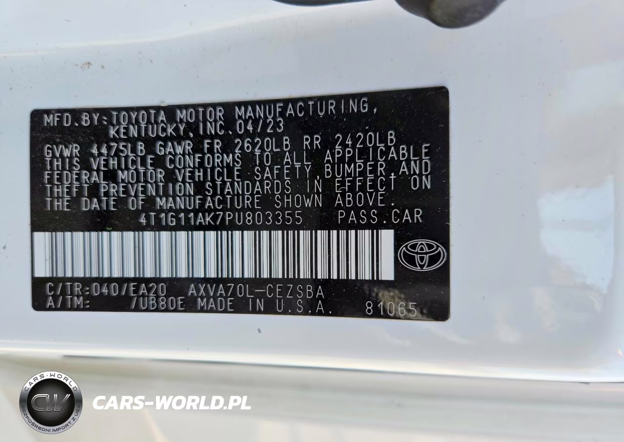 2023 Toyota Camry Se VIN:4T1G11AK7PU803355 - 12