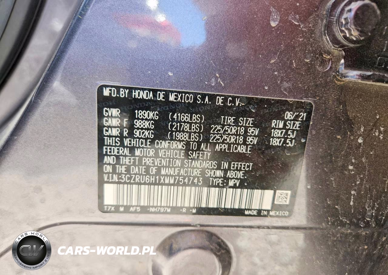 2021 Honda Hr-V Sport VIN:3CZRU6H1XMM754743 - 12
