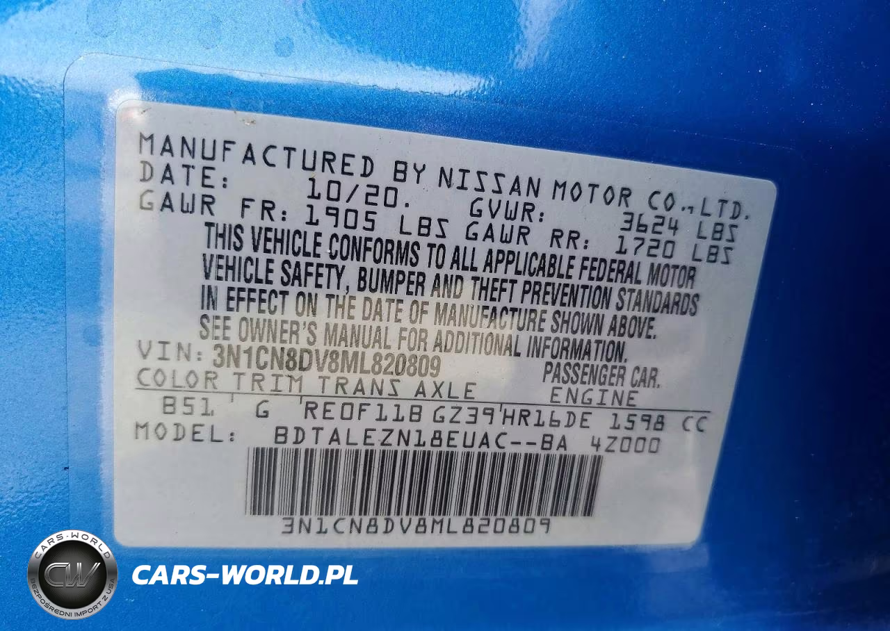 2021 Nissan Versa S VIN:3N1CN8DV8ML820809 - 12
