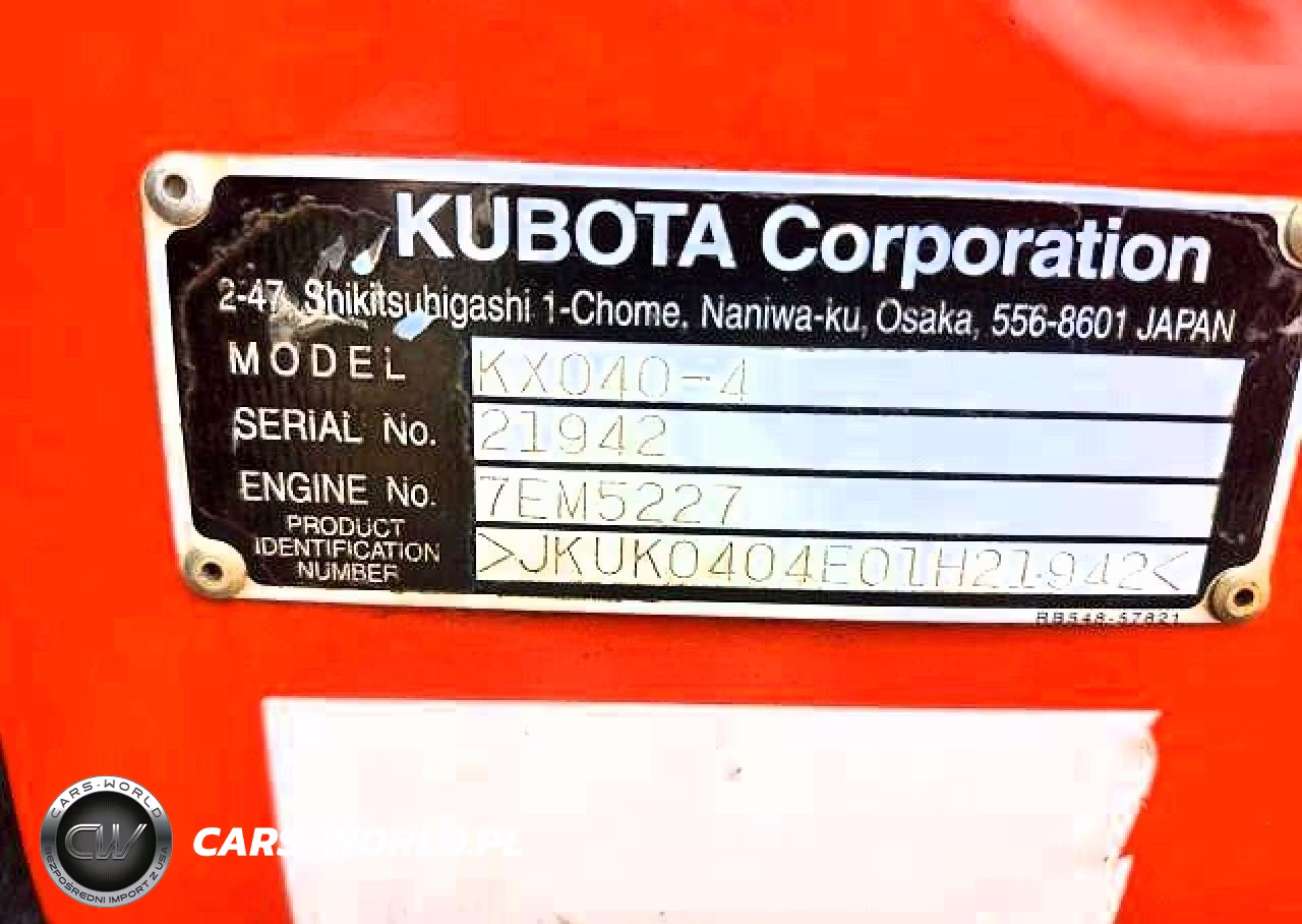 2017 Kubota Construction Equipment - Mini Excavator VIN:JKUK0404E01H21942 - 14