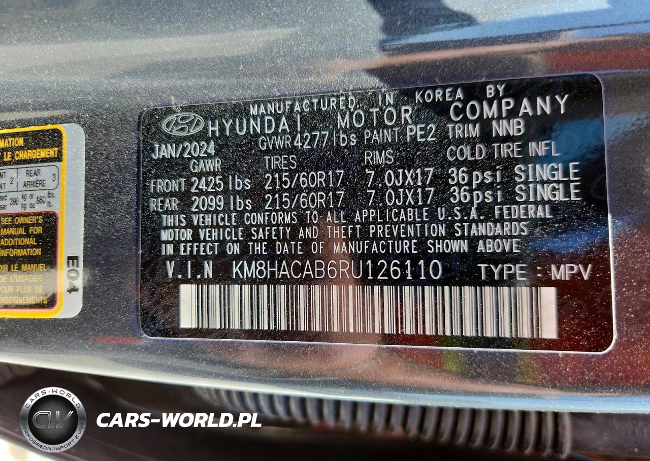 2024 Hyundai Kona Se VIN:KM8HACAB6RU126110 - 13