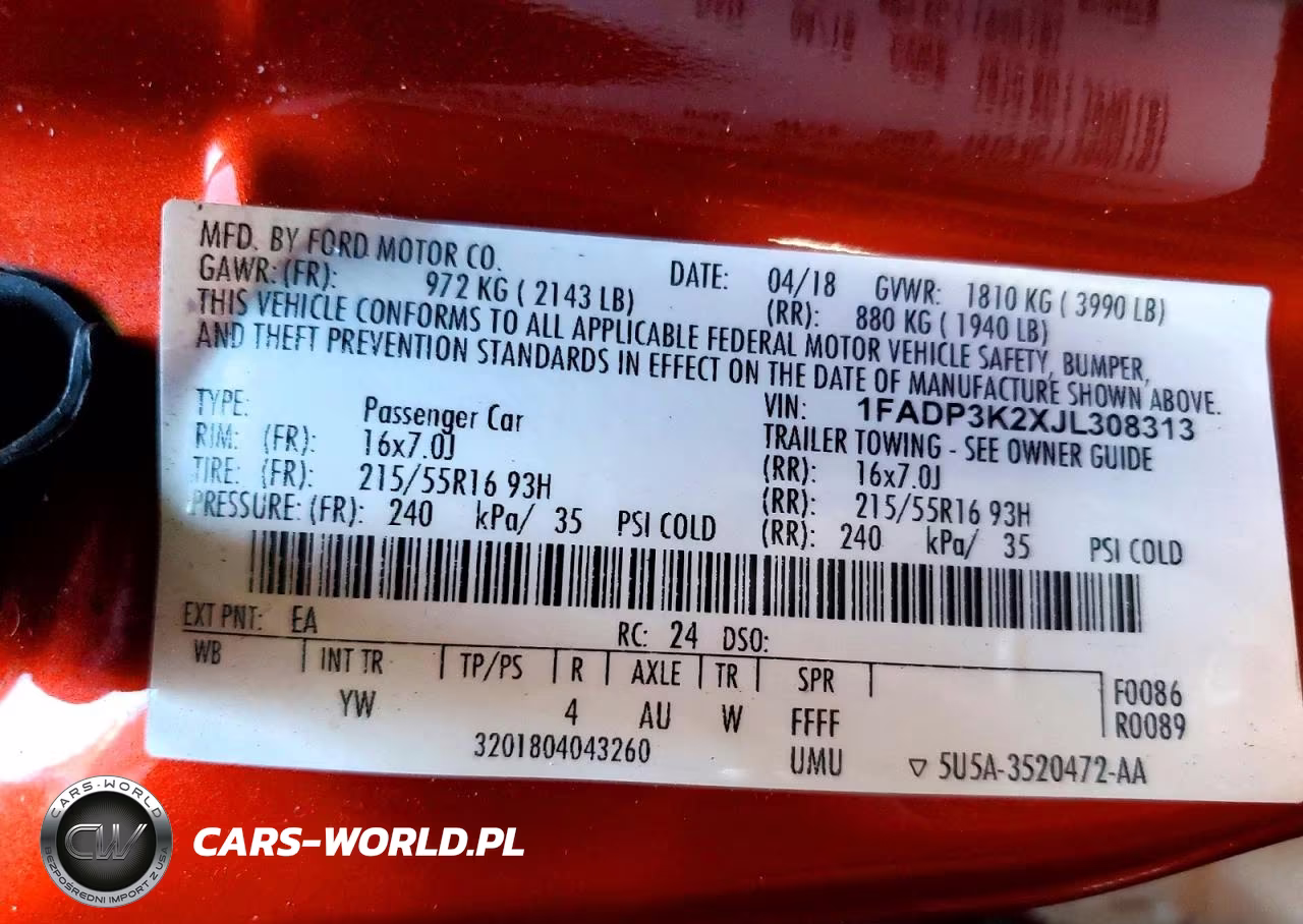 2018 Ford Focus Se VIN:1FADP3K2XJL308313 - 13