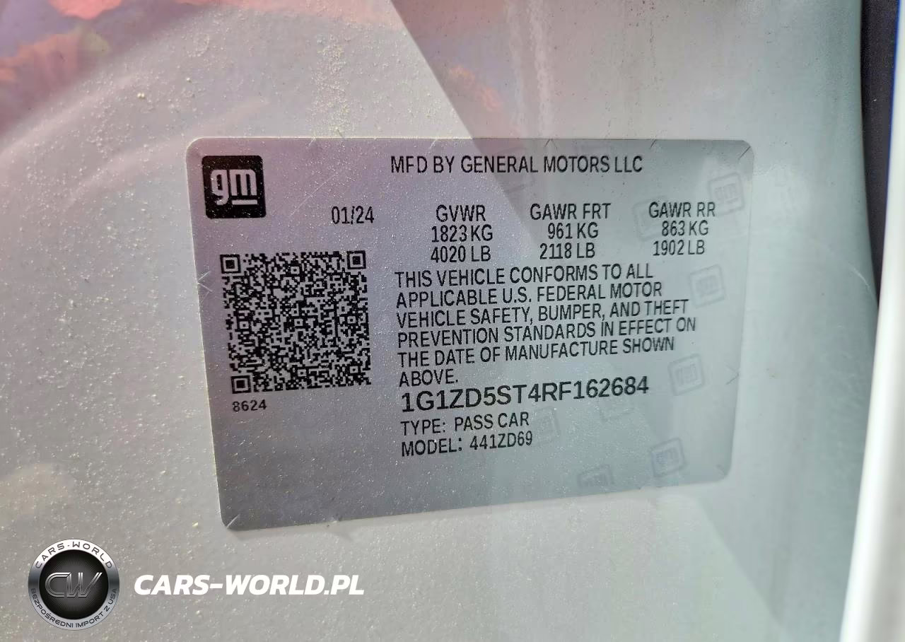 2024 Chevrolet Malibu Lt VIN:1G1ZD5ST4RF162684 - 12
