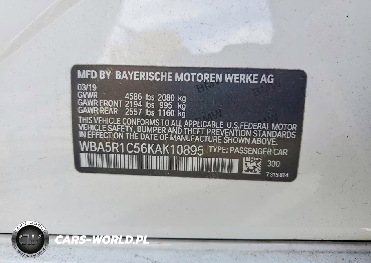 2019 BMW 330I VIN:WBA5R1C56KAK10895 - 12