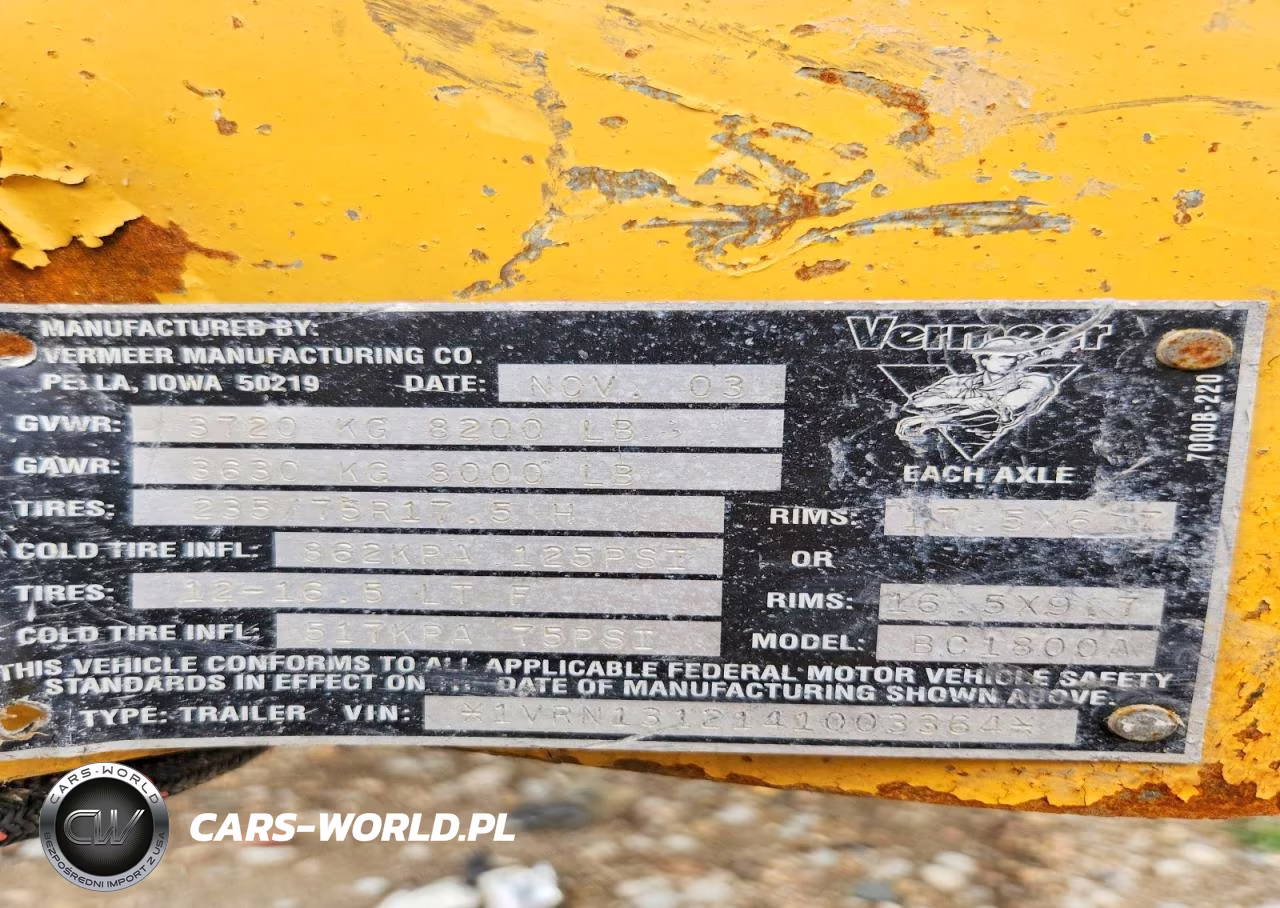 2004 Vermeer Bc1800A Wood Chipper VIN:1VRN1312141003364 - 10