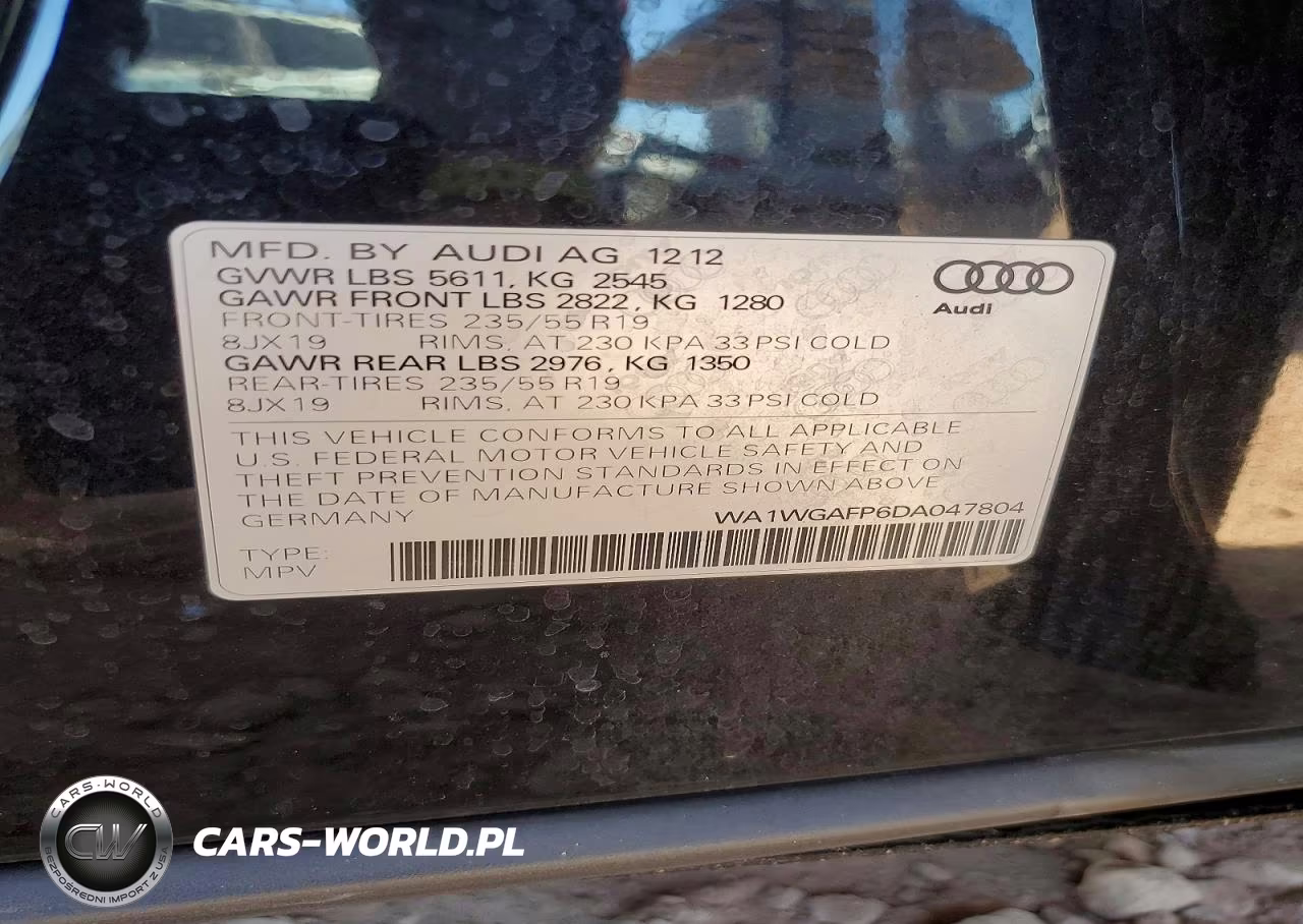 2013 Audi Q5 Prestige VIN:WA1WGAFP6DA047804 - 13