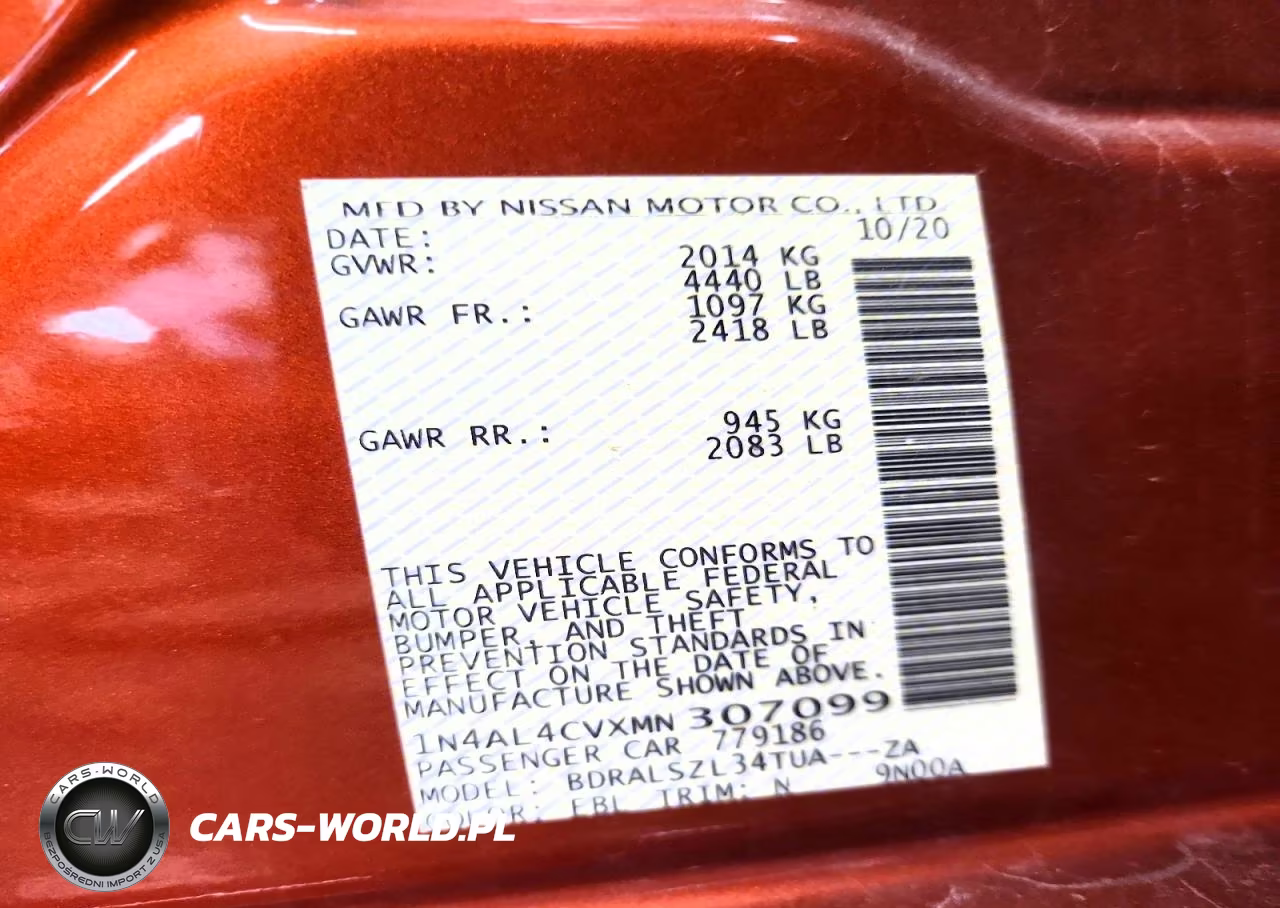 2021 Nissan Altima Sr VIN:1N4AL4CVXMN307099 - 12