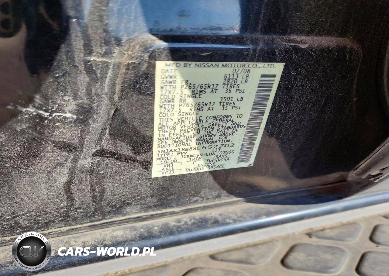 2008 Nissan Pathfinder S VIN:5N1AR18B88C652702 - 13