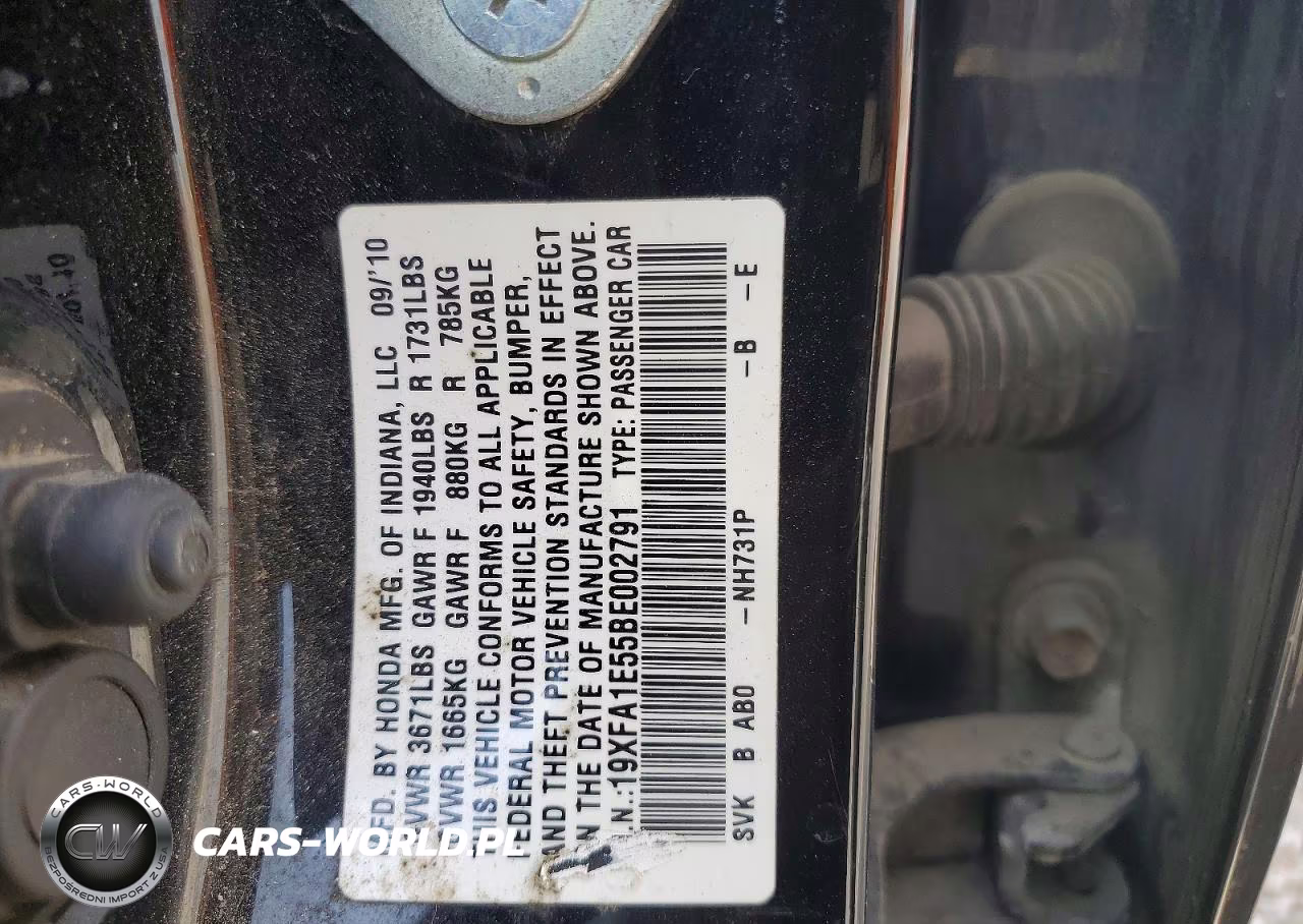 2011 Honda Civic Lx VIN:19XFA1E55BE002791 - 13