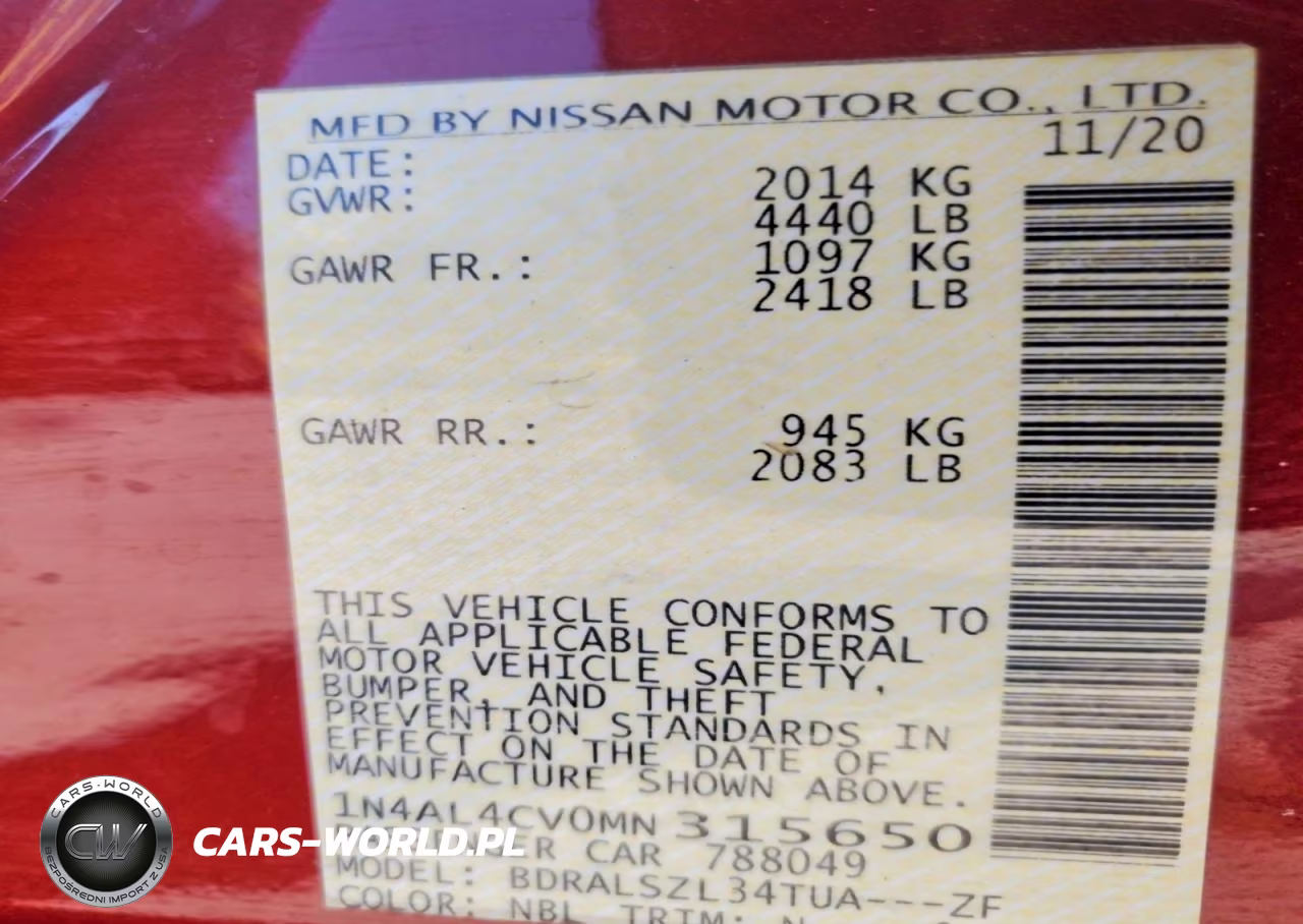 2021 Nissan Altima Sr VIN:1N4AL4CV0MN315650 - 12