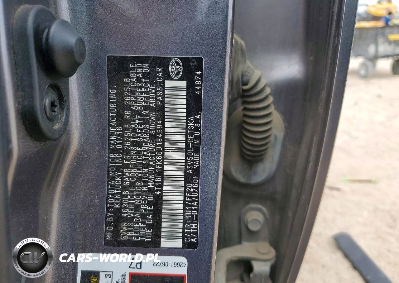 2016 Toyota Camry Se VIN:4T1BF1FK6GU184994 - 12