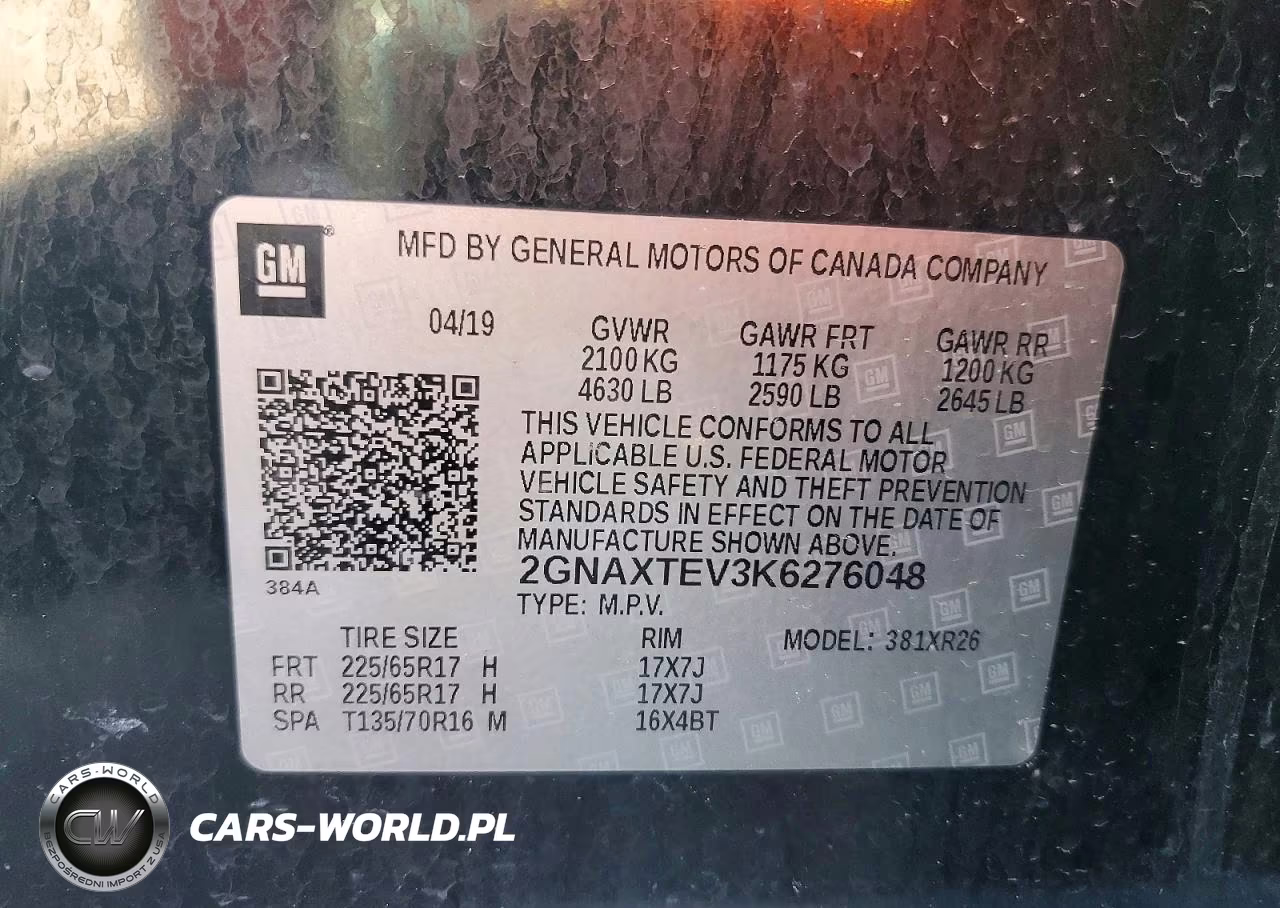 2019 Chevrolet Equinox Lt VIN:2GNAXTEV3K6276048 - 13