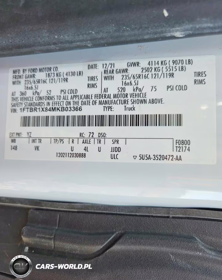 2021 Ford Transit T-250 VIN:1FTBR1X84MKB03366 - 13