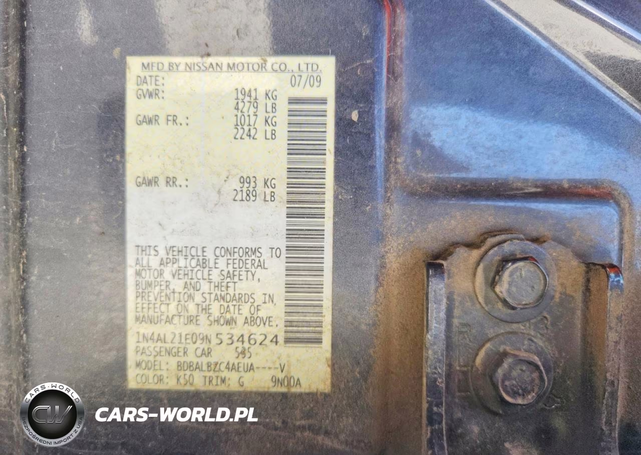 2009 Nissan Altima 2.5 VIN:1N4AL21E09N534624 - 13