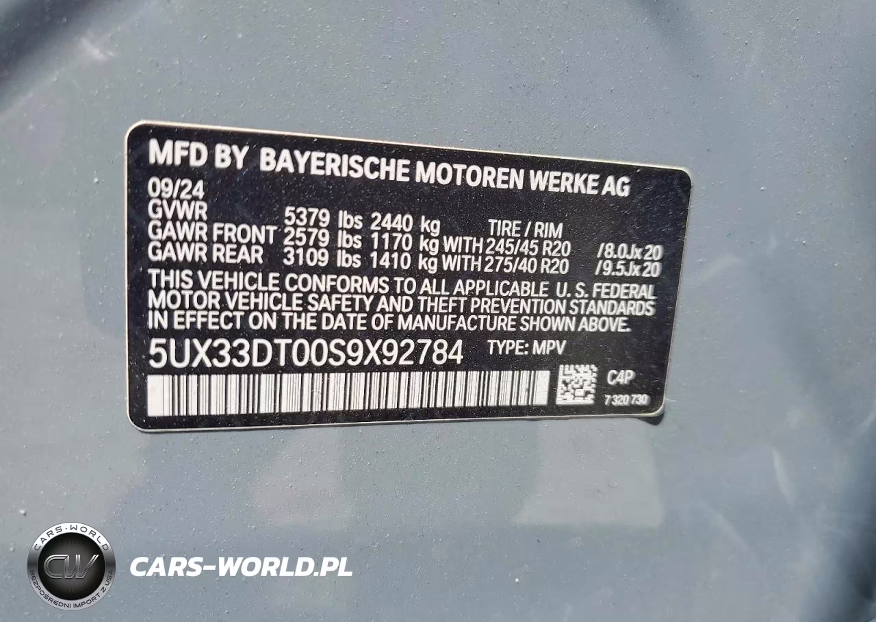 2025 BMW X4 xDrive30I VIN:5UX33DT00S9X92784 - 13