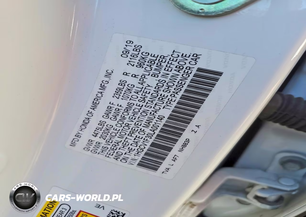 2020 Honda Accord Sport VIN:1HGCV1F30LA001140 - 12