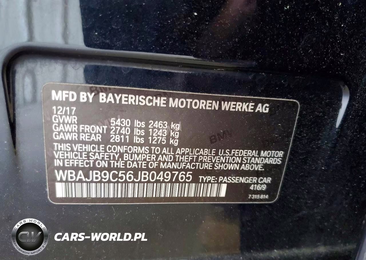 2018 BMW M550Xi VIN:WBAJB9C56JB049765 - 12