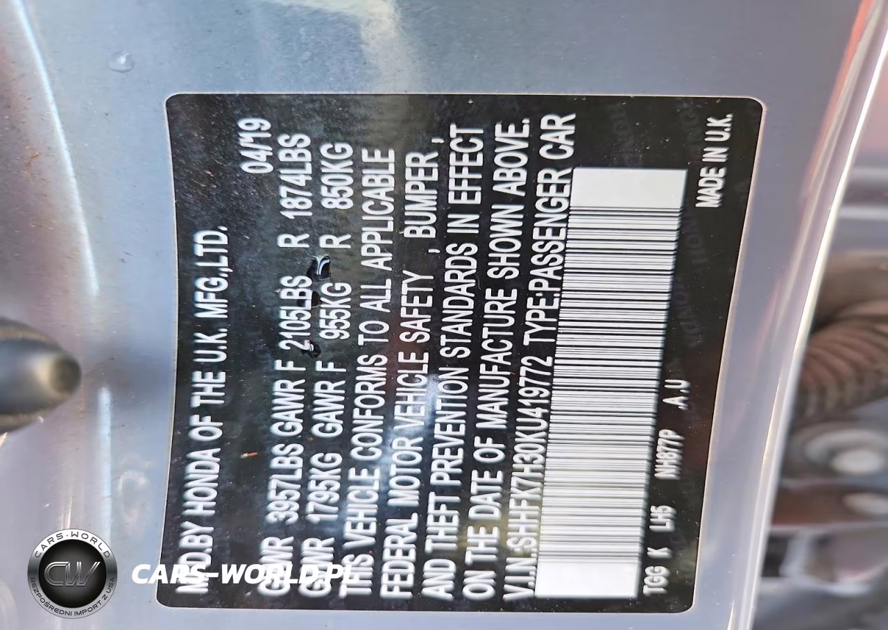 2019 Honda Civic Lx VIN:SHHFK7H30KU419772 - 12