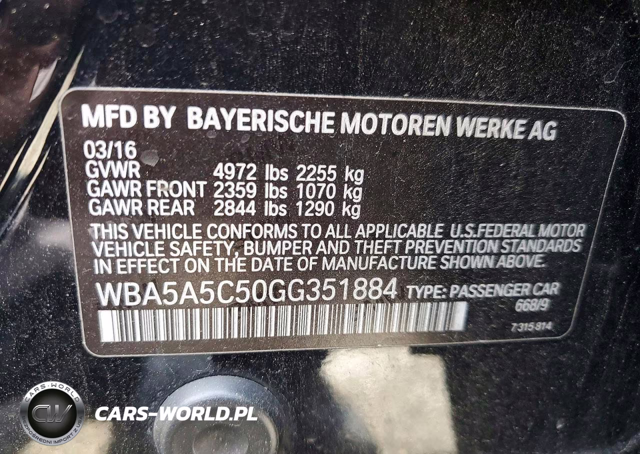 2016 BMW 528 I VIN:WBA5A5C50GG351884 - 12