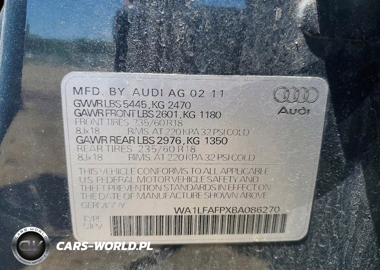 2011 Audi Q5 Premium Plus VIN:WA1LFAFPXBA086270 - 13