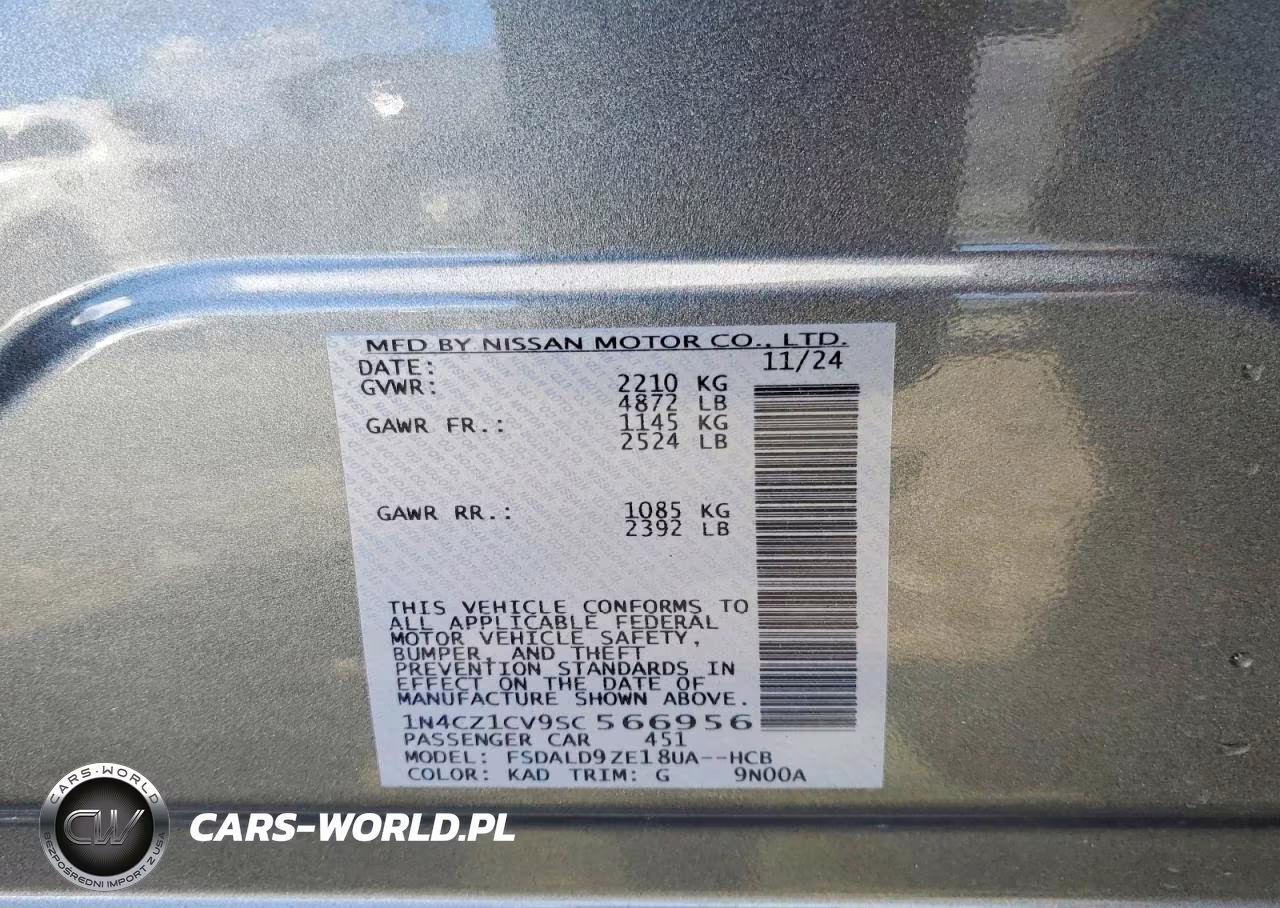 2025 Nissan Leaf Sv Plus VIN:1N4CZ1CV9SC566956 - 12