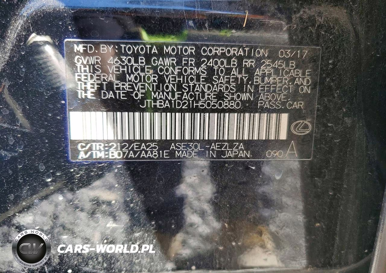 2017 Lexus Is 200T VIN:JTHBA1D21H5050880 - 12