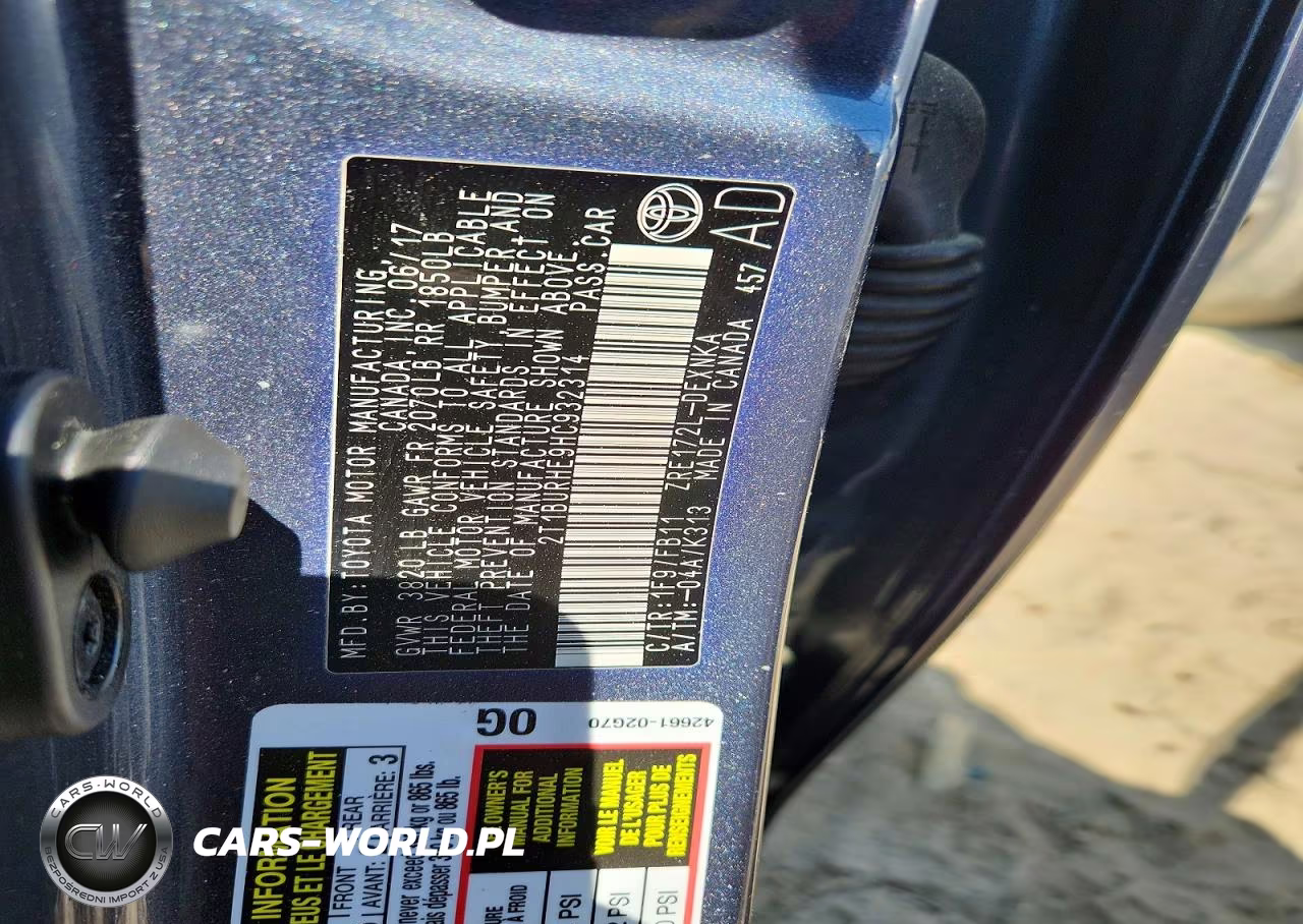 2017 Toyota Corolla Base VIN:2T1BURHE9HC932314 - 13