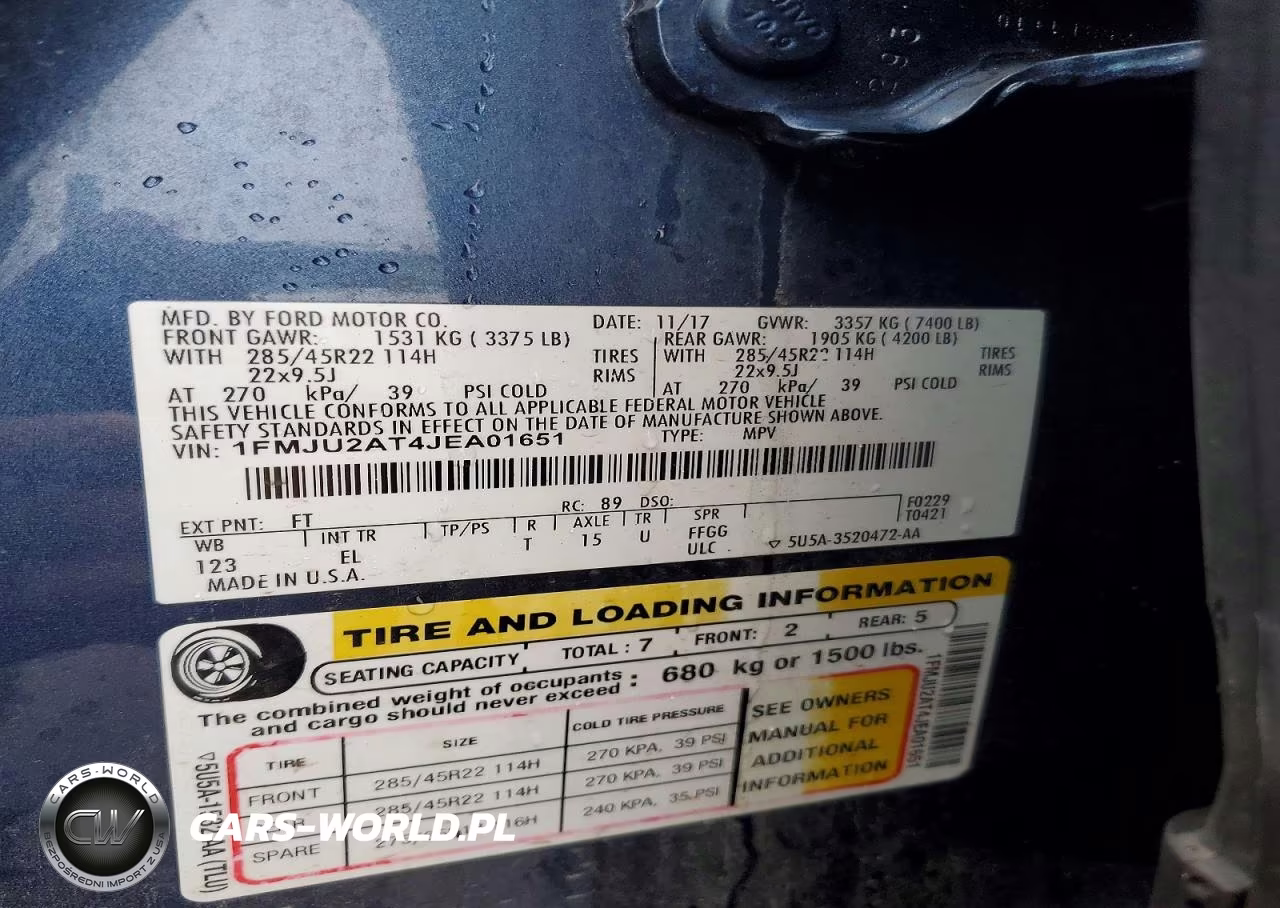 2018 Ford Expedition Limited VIN:1FMJU2AT4JEA01651 - 14