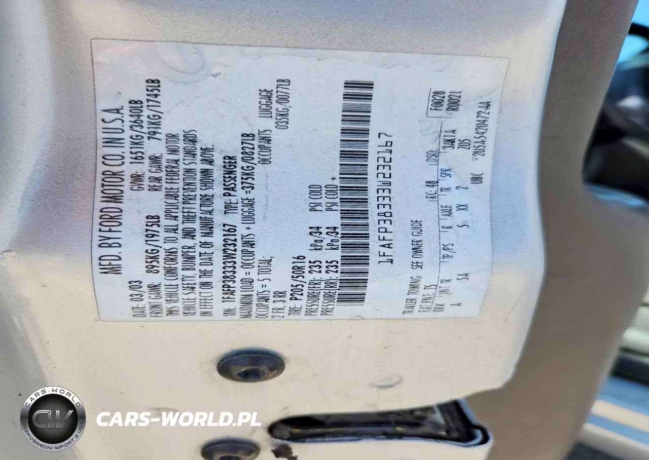 2003 Ford Focus Zts VIN:1FAFP38333W232167 - 13