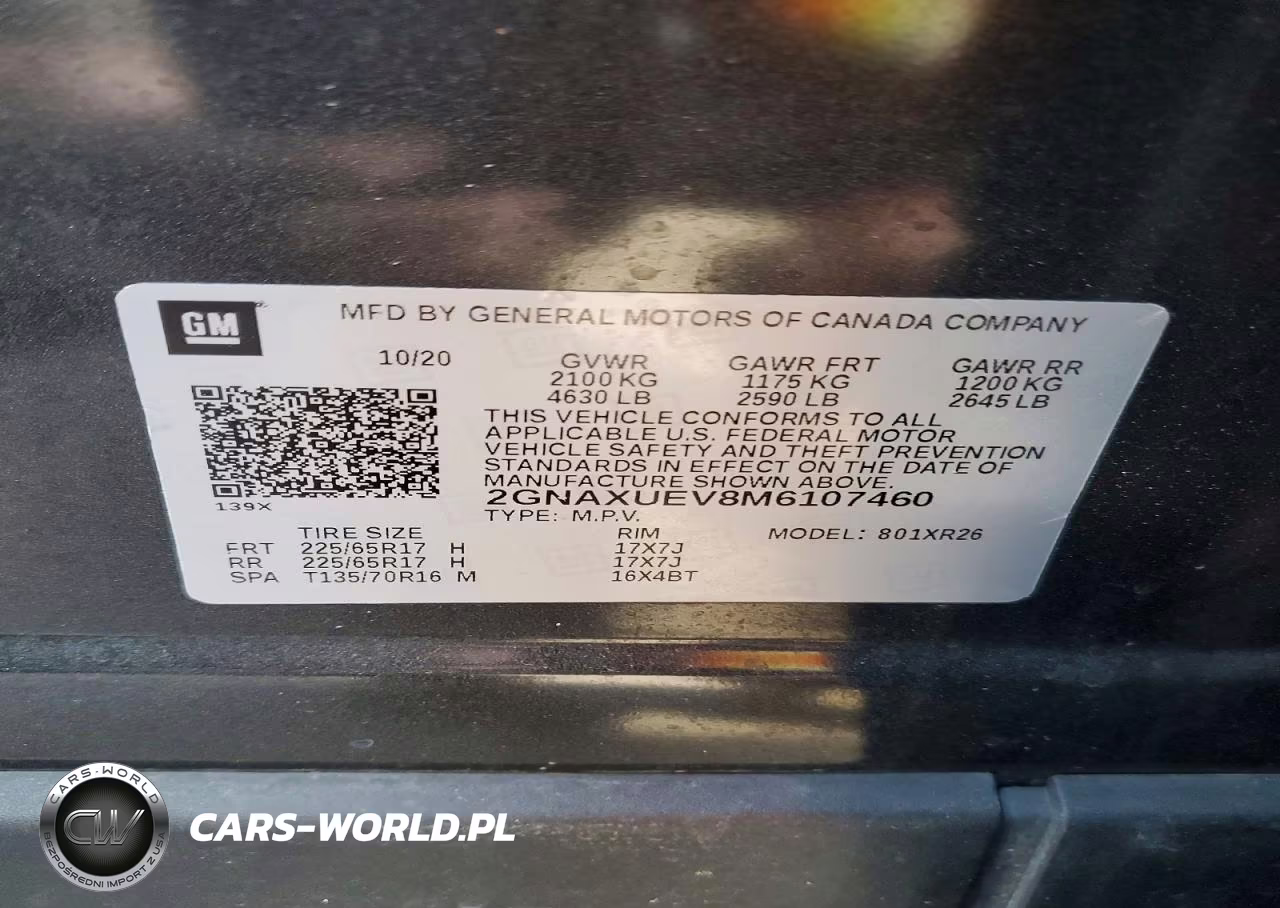 2021 Chevrolet Equinox Lt VIN:2GNAXUEV8M6107460 - 13