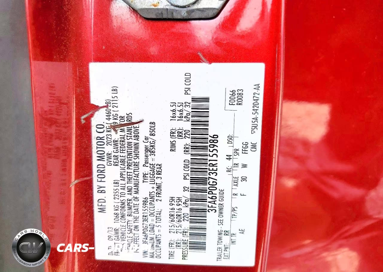 2014 Ford Fusion S VIN:3FA6P0G73ER155986 - 12