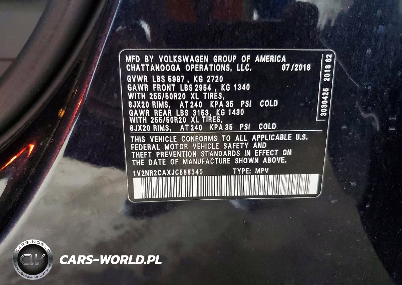 2018 Volkswagen Atlas Sel Premium VIN:1V2NR2CAXJC588340 - 13