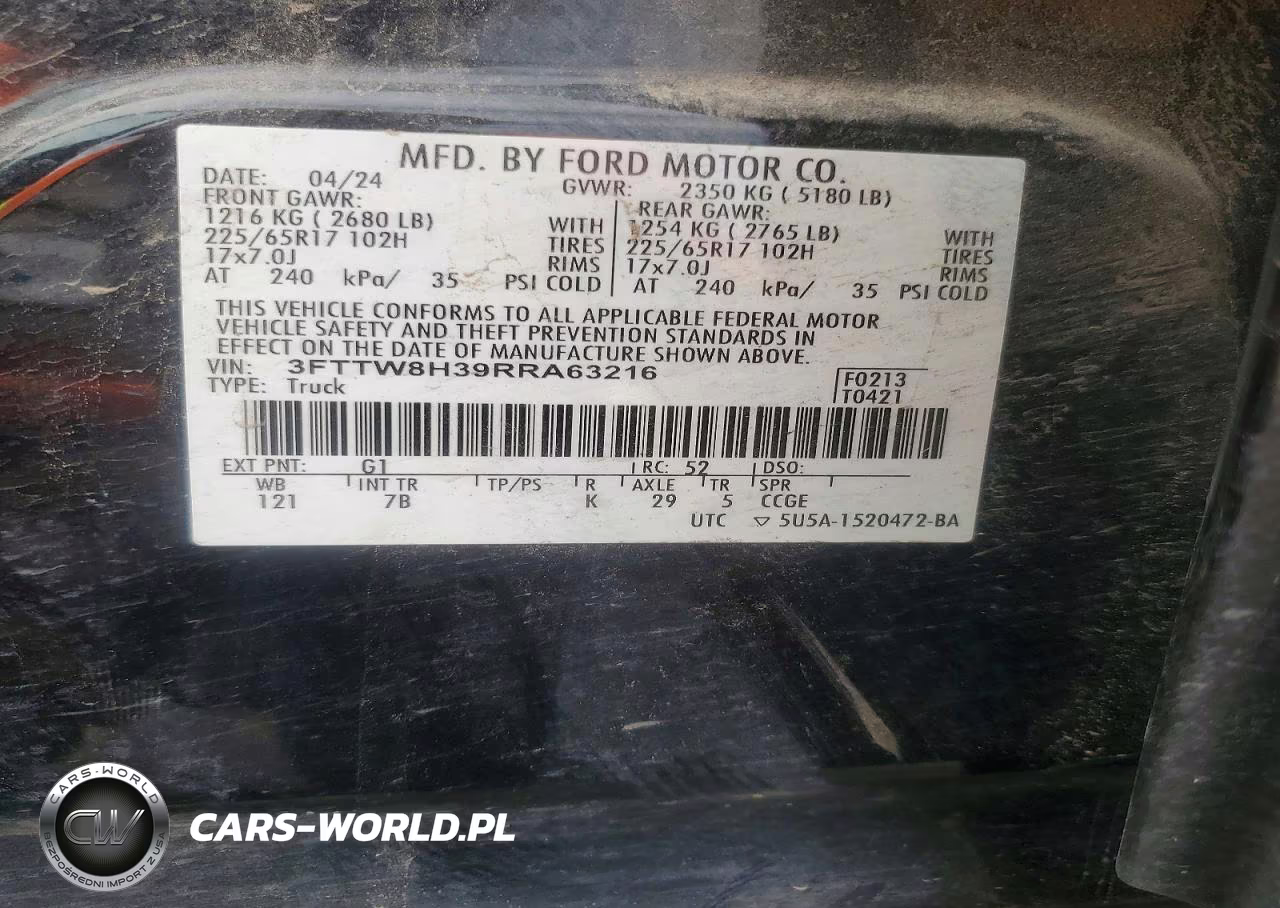 2024 Ford Maverick Xlt VIN:3FTTW8H39RRA63216 - 12
