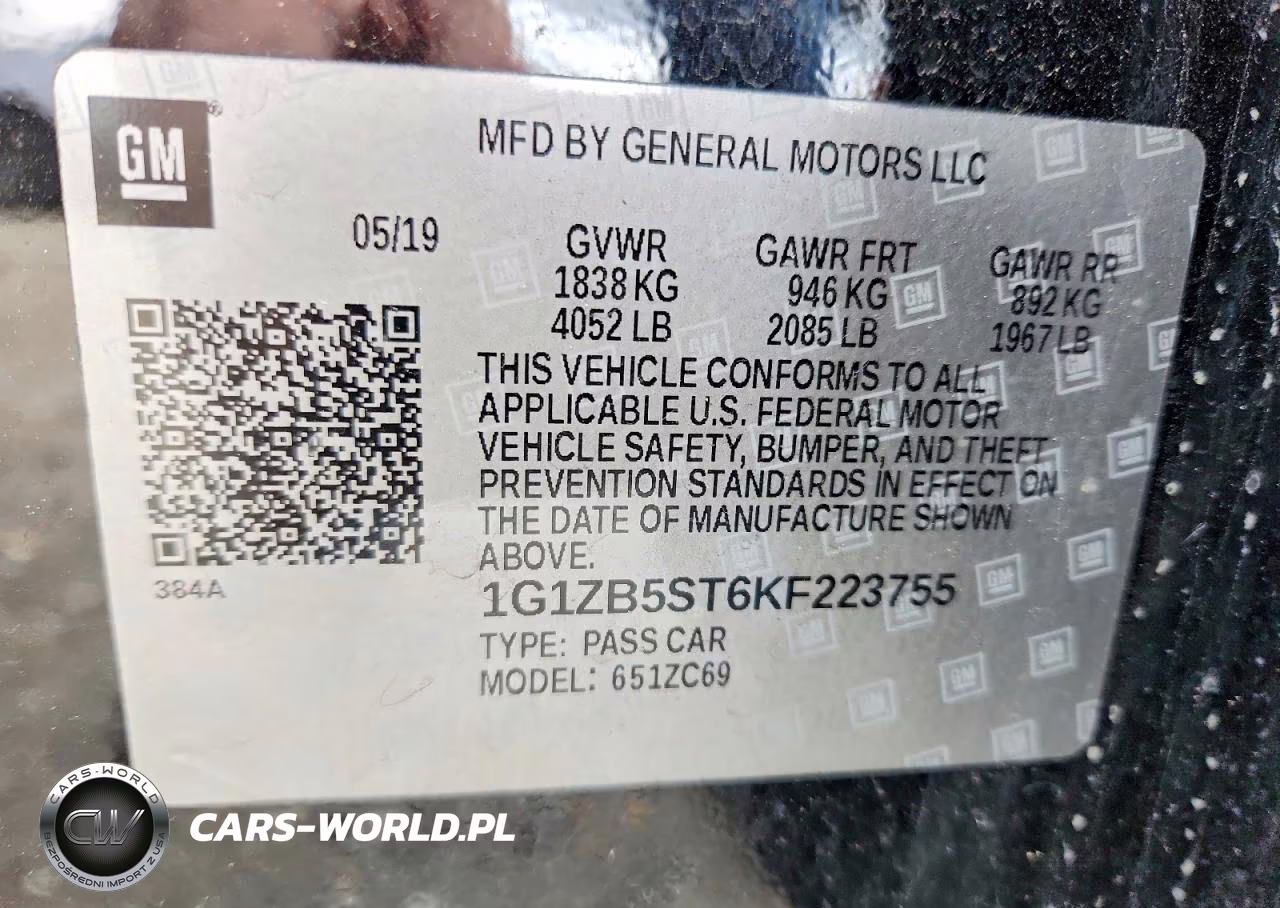 2019 Chevrolet Malibu Ls VIN:1G1ZB5ST6KF223755 - 12