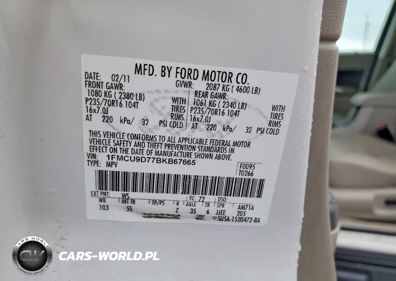 2011 Ford Escape Xlt VIN:1FMCU9D77BKB67665 - 13