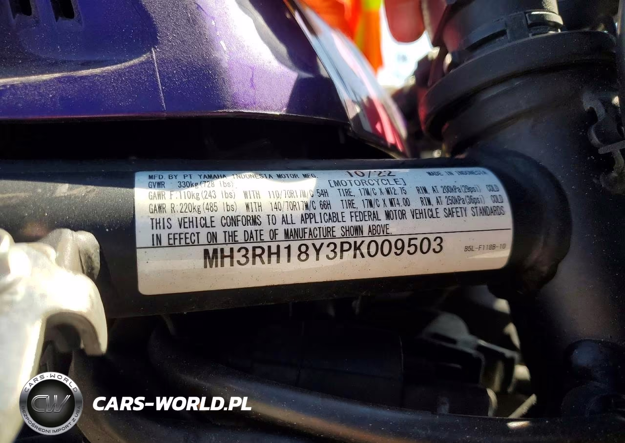 2023 Yamaha Yzfr3 A VIN:MH3RH18Y3PK009503 - 9