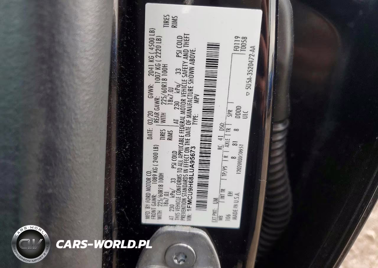 2020 Ford Escape Sel VIN:1FMCU9H68LUA95673 - 12