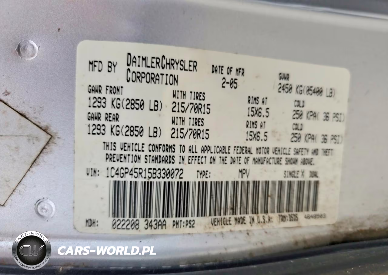2005 Chrysler Town & Country VIN:1C4GP45R15B330072 - 13