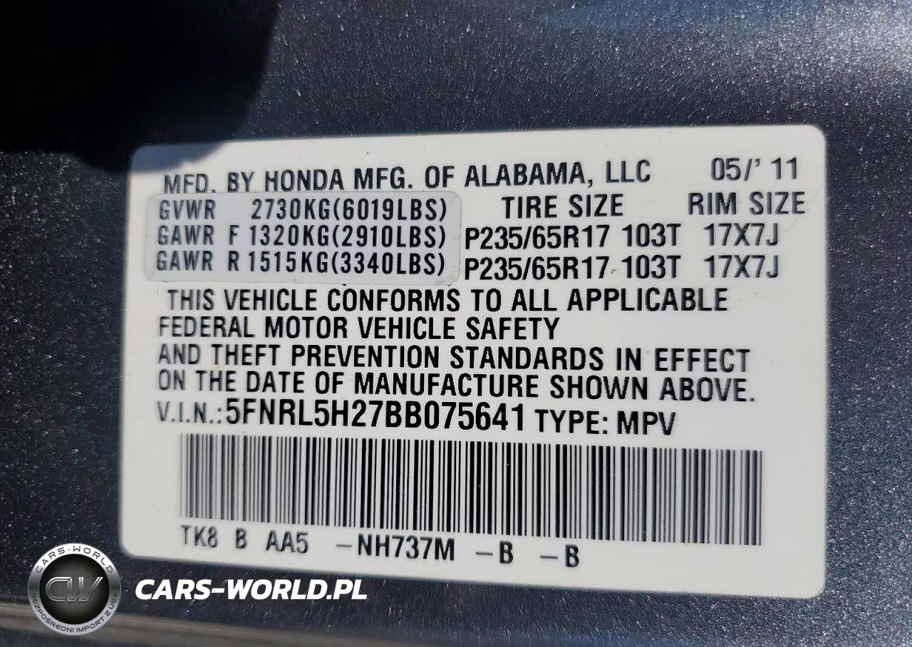 2011 Honda Odyssey Lx VIN:5FNRL5H27BB075641 - 14