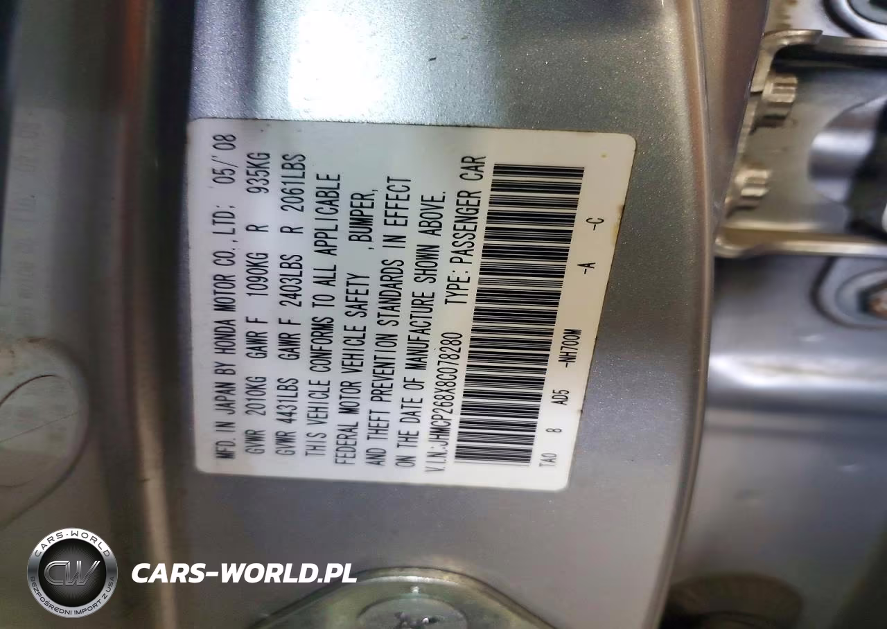 2008 Honda Accord Exl VIN:JHMCP268X8C078280 - 12