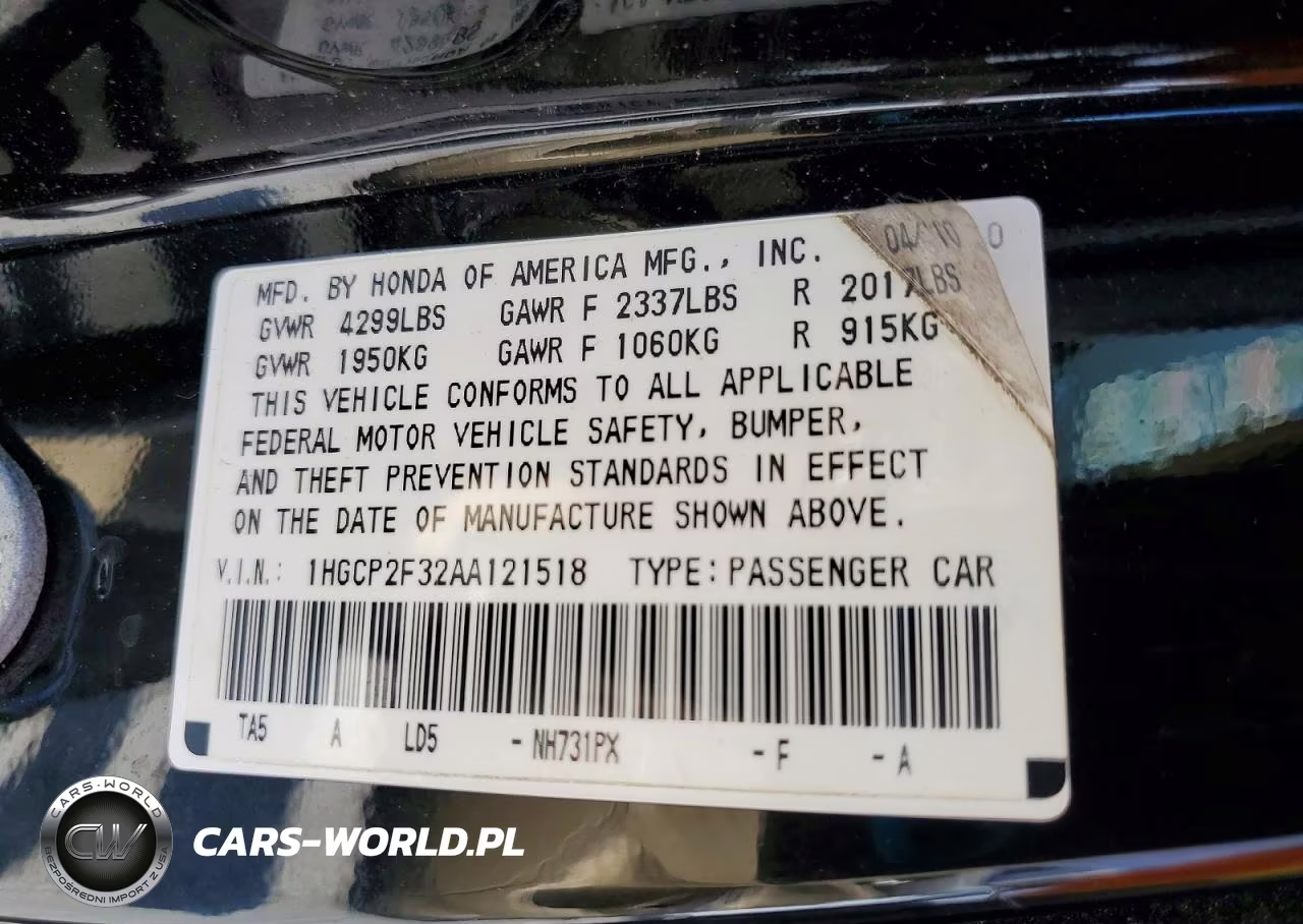 2010 Honda Accord Lx VIN:1HGCP2F32AA121518 - 12