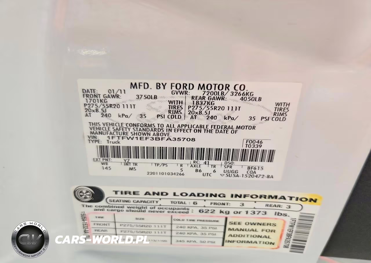 2011 Ford F150 Supercrew VIN:1FTFW1EF3BFA35708 - 12