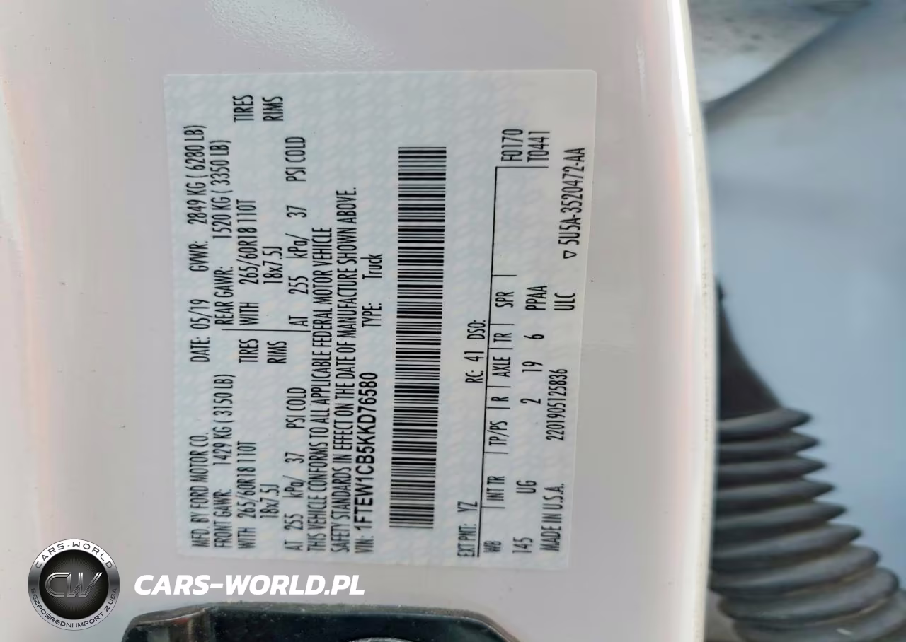 2019 Ford F150 Supercrew VIN:1FTEW1CB5KKD76580 - 12