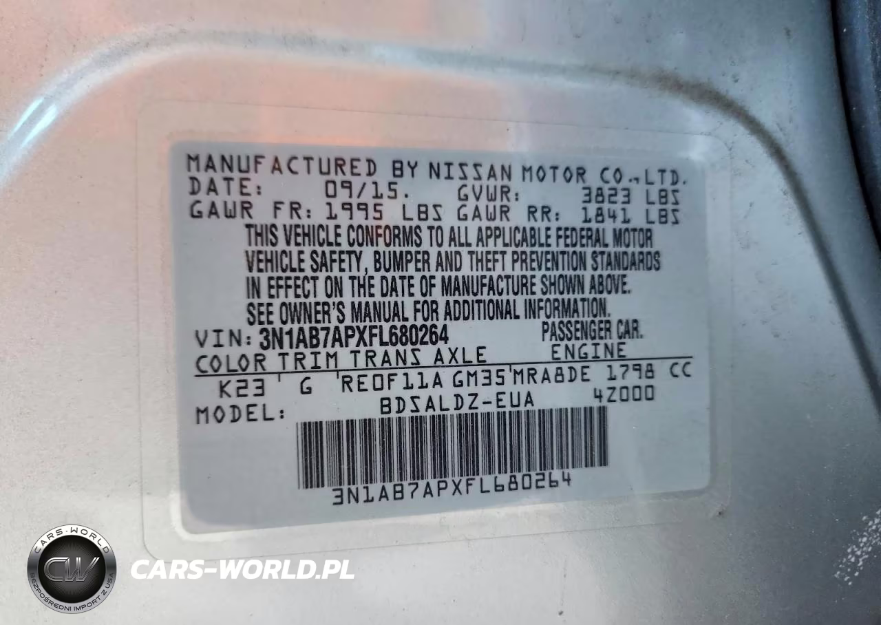 2015 Niss Sentra S VIN:3N1AB7APXFL680264 - 12