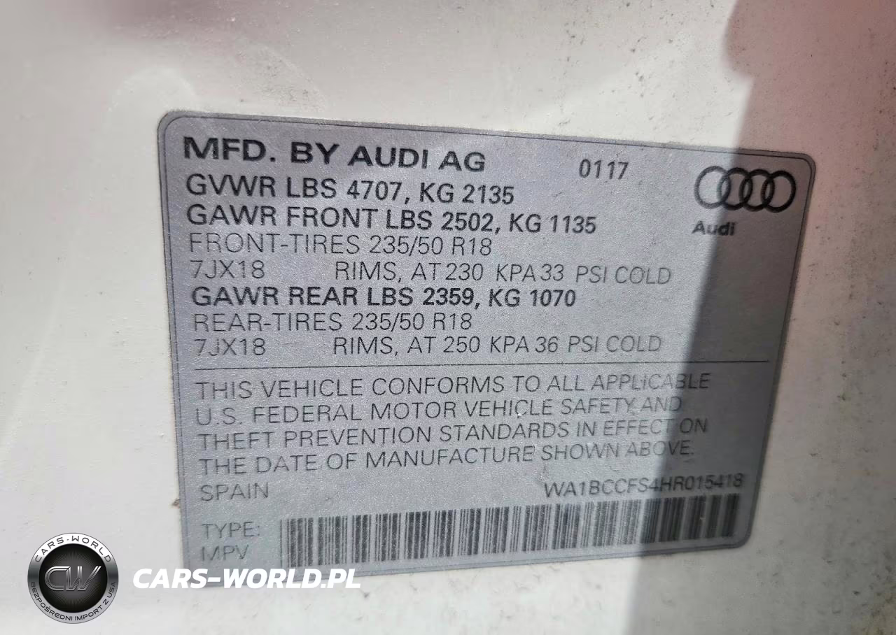 2017 Audi Q3 Premium VIN:WA1BCCFS4HR015418 - 12