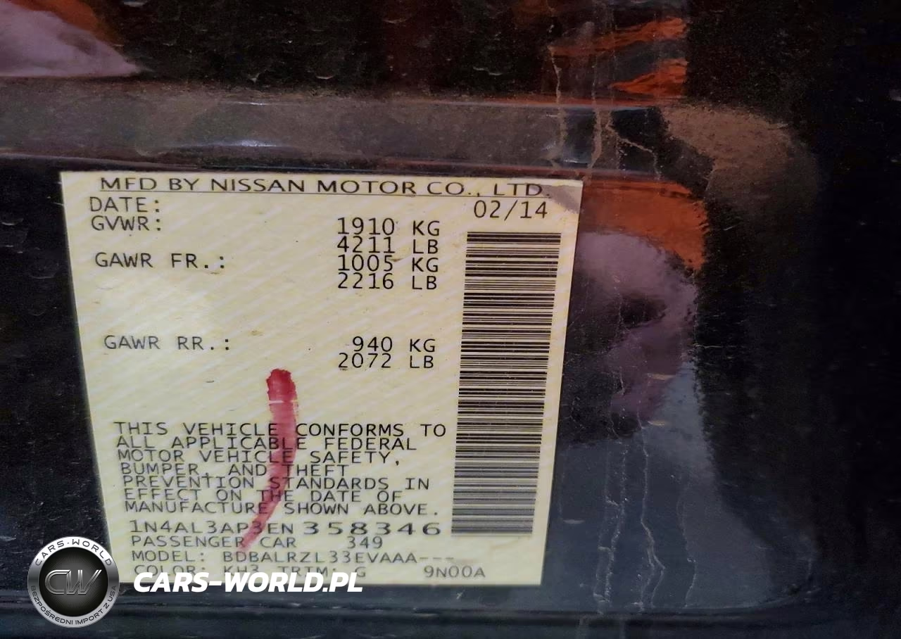 2014 Nissan Altima 2.5 S VIN:1N4AL3AP3EN358346 - 12